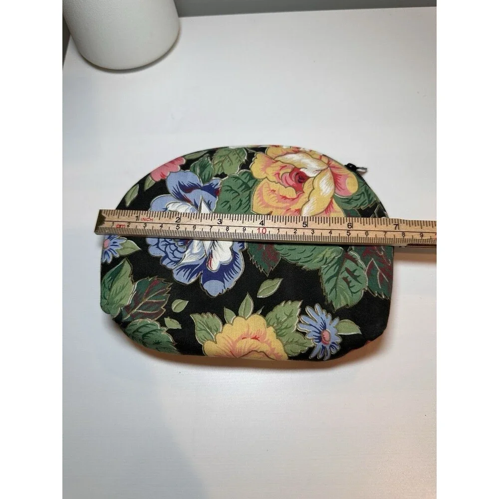Vintage Quilted Floral Cosmetic Bag 3-Piece Set Travel Makeup Pouches